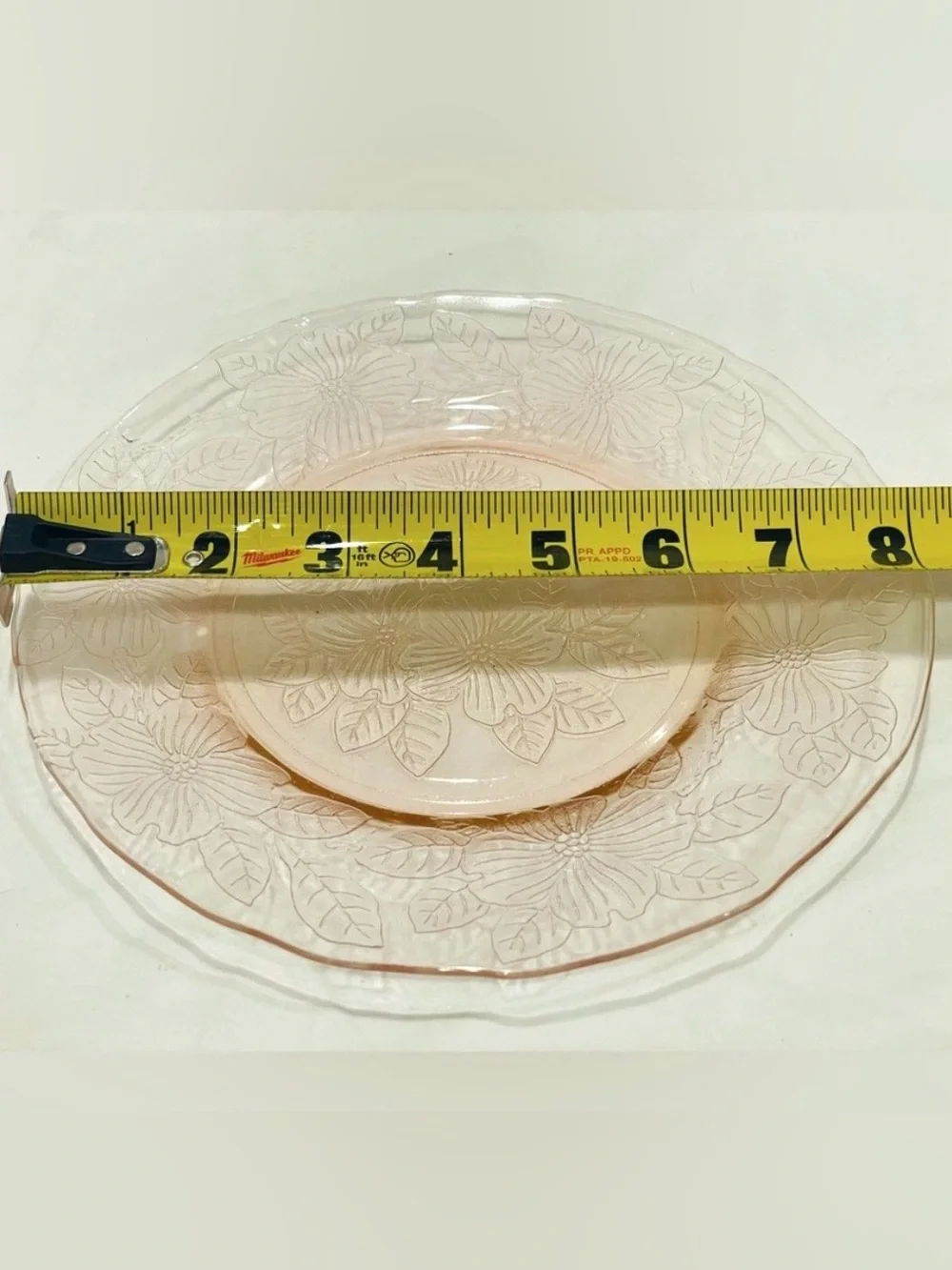 ☀️2/$20 Macbeth-Evans Dogwood Pink Depression Glass 8” Luncheon Plate